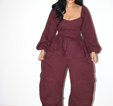 Wine & Dine Peplum Corset & Pant Set